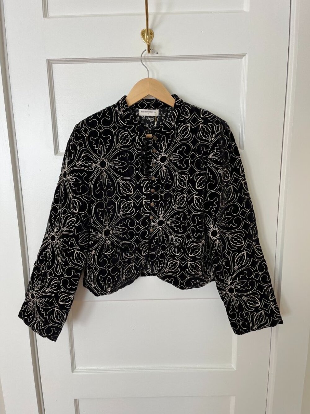 NWT Maison Hotel Black Velvet Odette Jacket size small
